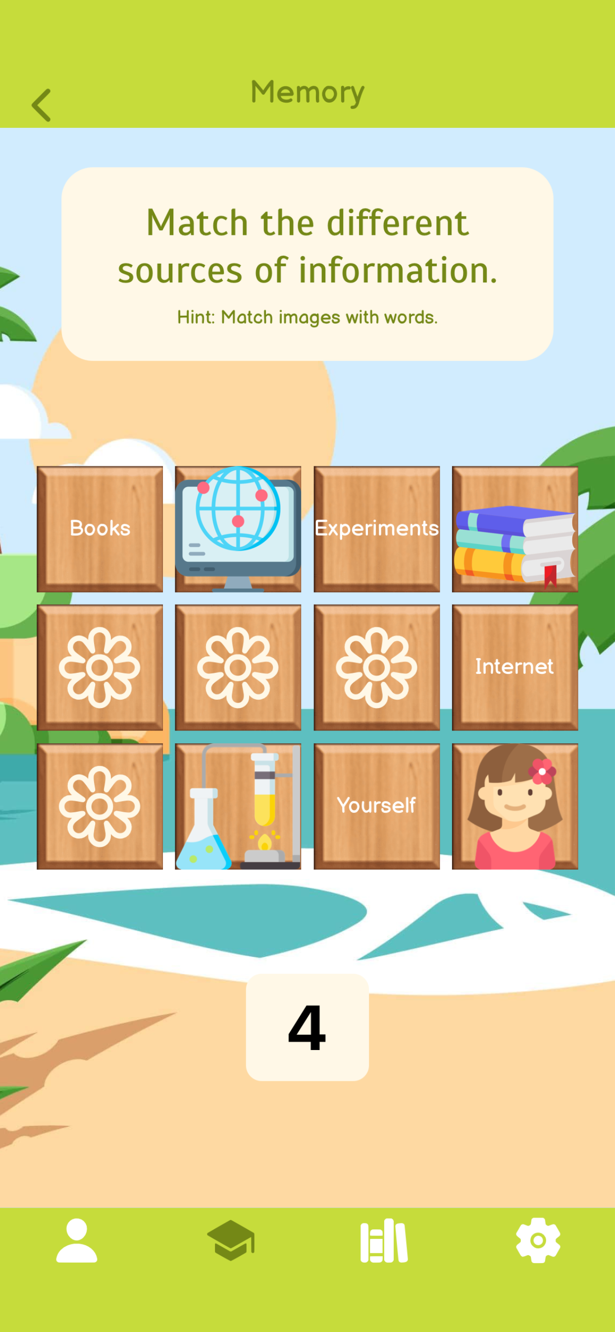 Matching game activity